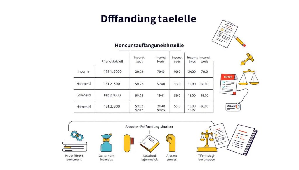 Pfändungstabelle und Einkommenspfändung